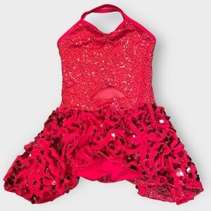 Weissman Girls’ Red Sequin Dance Costume (LC)